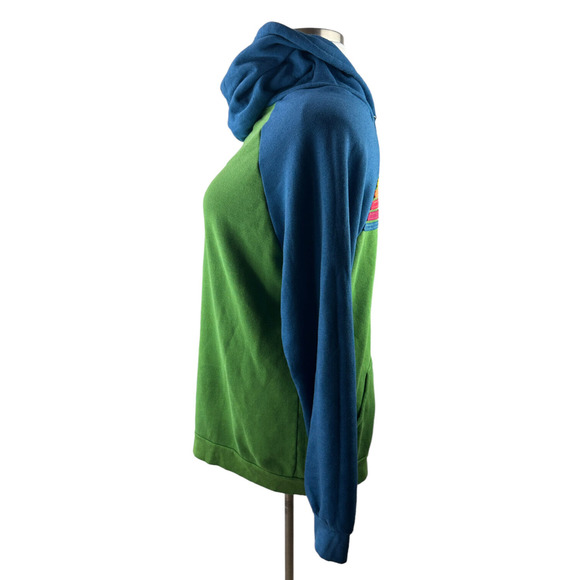*Rare* Aviator Nation 5 Stripe Hoodie Full Zip Colorblock Jacket Green Blue XXL - Picture 5 of 15